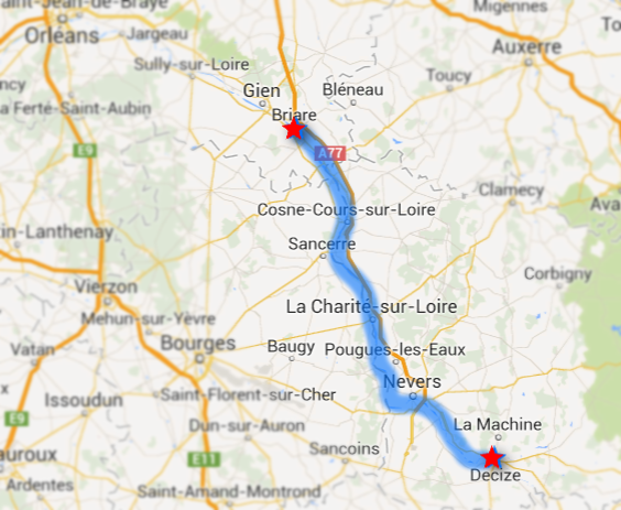 Itinéraire du raid sur la Loire