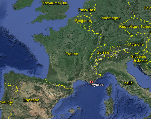 Carte de France : Hyères